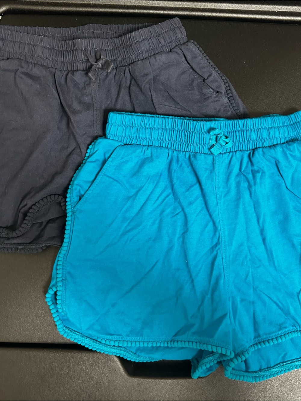 Tea Collection Navy and Bright Turquoise Elastic-Waist Girls' Shorts Set